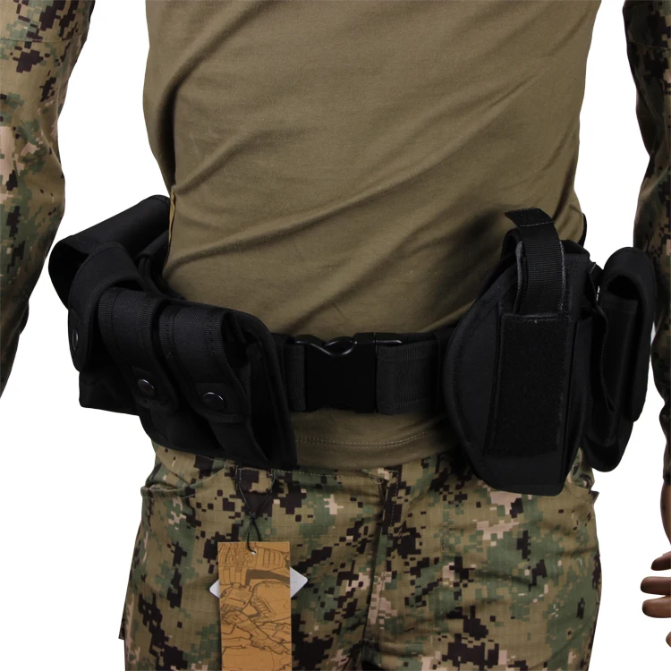 

Multifunctional Tactical 10 in 1 Utility Kit Duty Waist Belt with 9 Pouches Gun Bag Flashlight Pouch Nylon Safe Guard Waist Belt