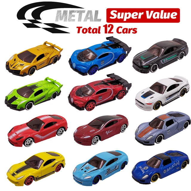 12 Metal Toy Cars 12in1 Super Value Alloy Diecast Toy Vehicles Model