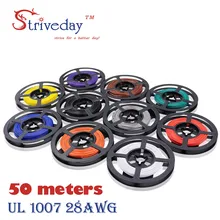Striveday 50 м 28AWG кабель 10 цветов UL1007 экологически благоприятный электронный провод Электрические Провода кабели для DIY