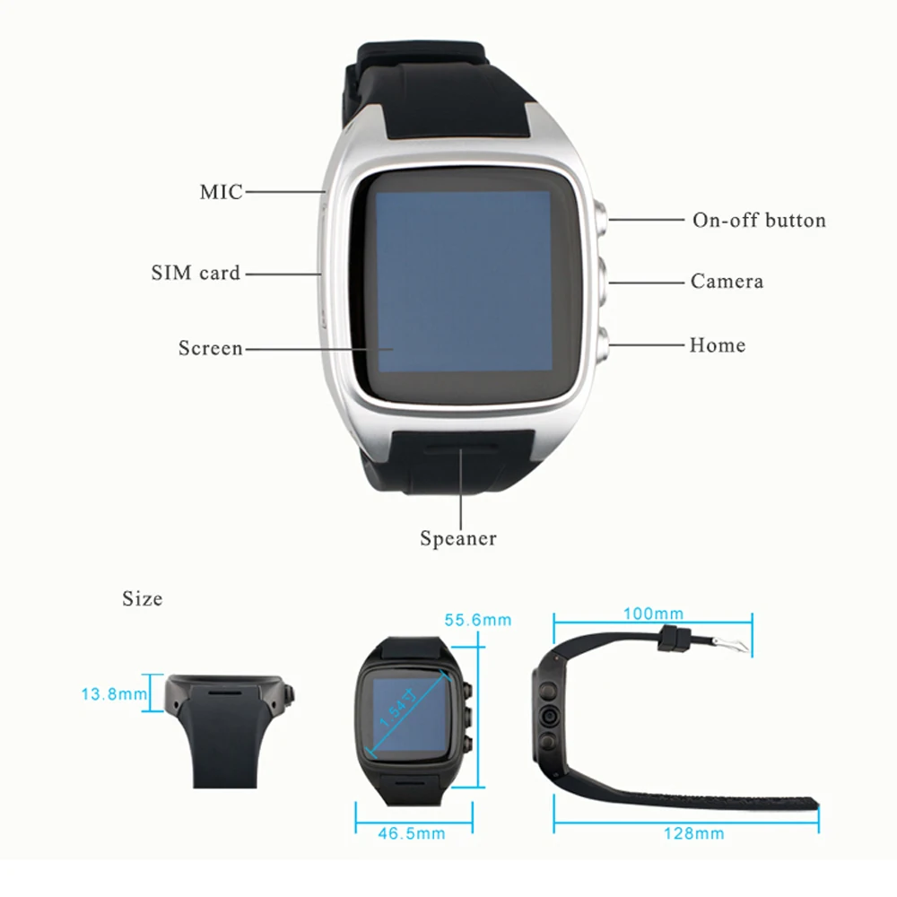 Android Smart Watch Phone Support GPS 3G WiFi GPRS Wristwatvvtch with 1 5 inch 240 240