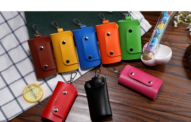 XZXB модный разноцветный кожаный чехол для ключей, кошелек, засов, брелок для ключей, чехол для автомобиля, держатель, ключница, кольцо для ключей, посылка