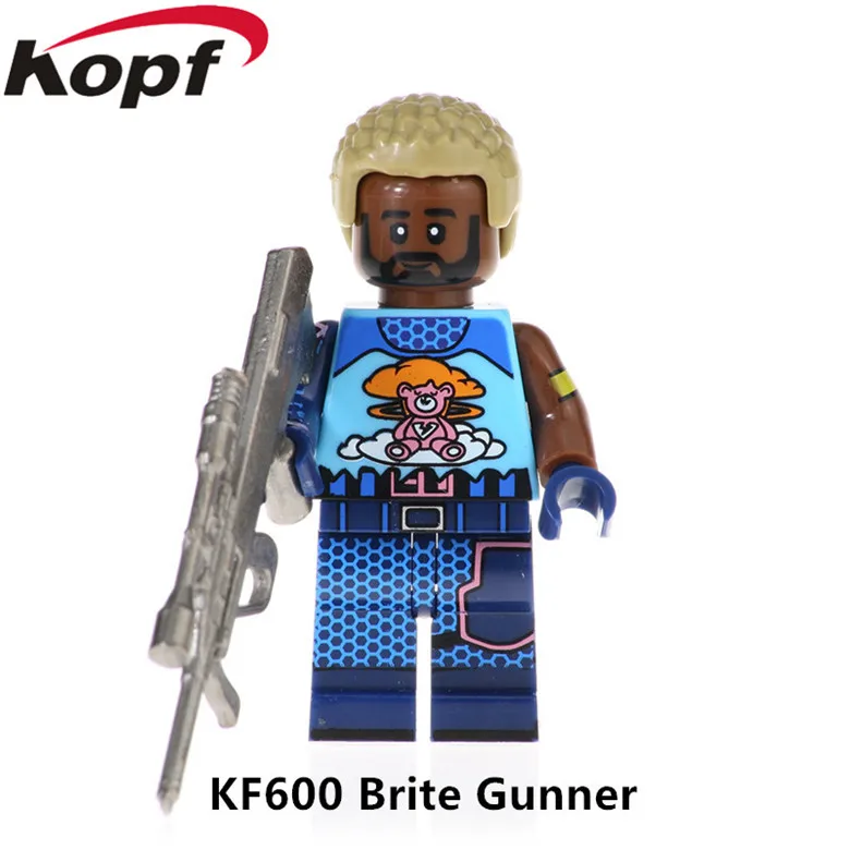 

50Pcs Bricks Game Fortnight Action With Real Metal Weapon Teknique Model Brite Gunner Building Blocks For Kids Gift Toy KF600