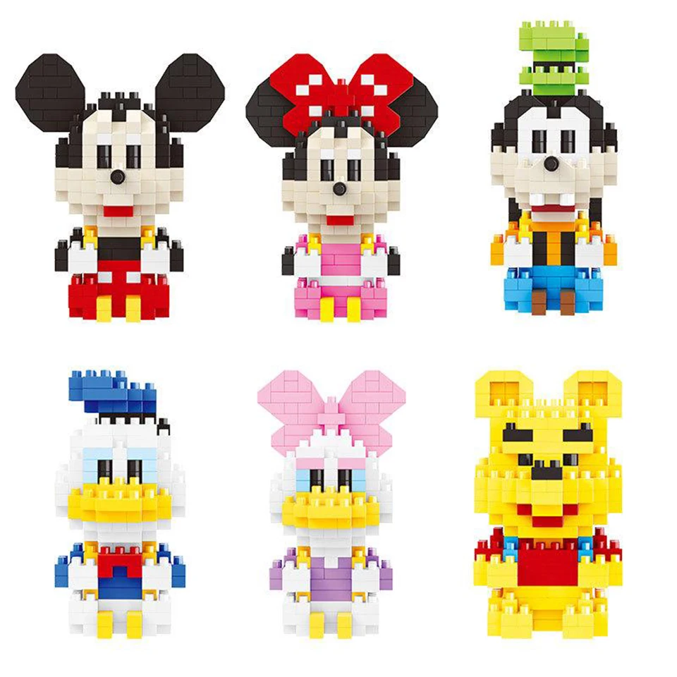 

Assemble Cute Animal Mouse Donald Duck Poohe Model Building Blocks Toys Educational Model Bricks Toys Gifts Compatible Legod