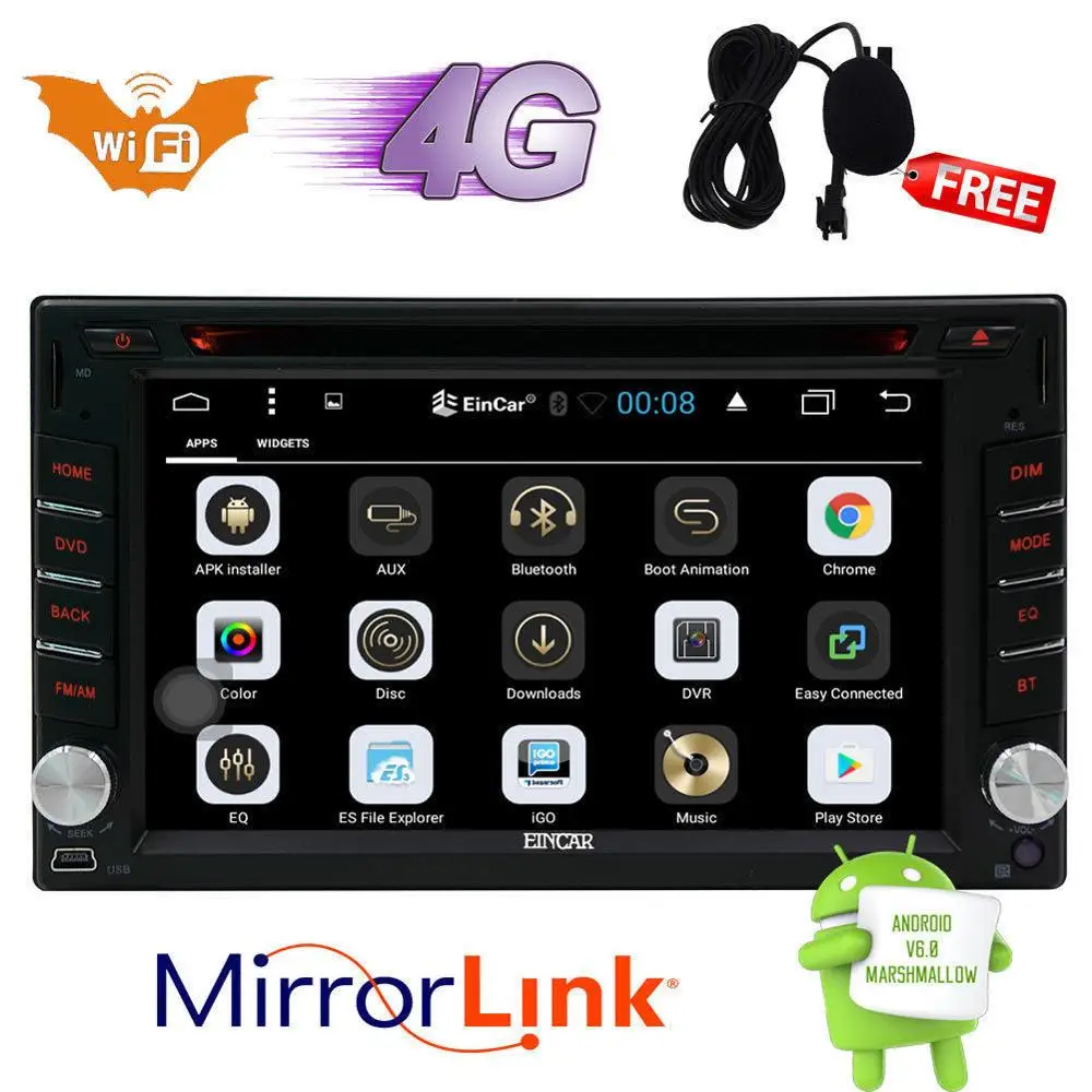 Top QUAD-CORE Double 2 DIN HD Android 6.0 System Car DVD Stereo GPS Touch+Camera 1 Top QUAD-CORE Double 2 DIN HD Android 6.0 System Car DVD Stereo GPS Touch+Camera 1