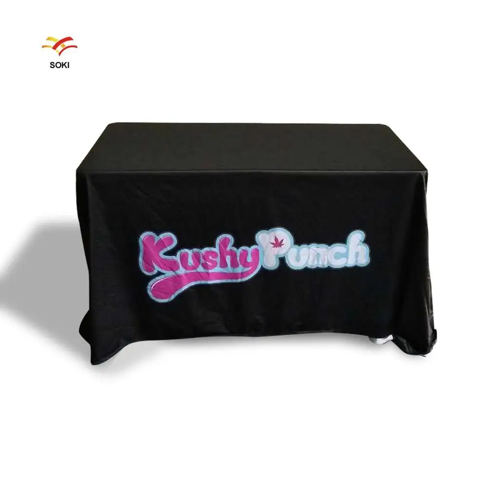 

Wedding meeting restaurant trade show tablecloths table cover 4ft 6ft 8ft custom logo stretch table cloth for promotion