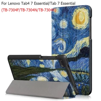 

Magnetic Flip Stand printed PU Leather case for Lenovo Tab4 7 Essential TB-7304F/N/X cover case for lenovo tab 7 Essential