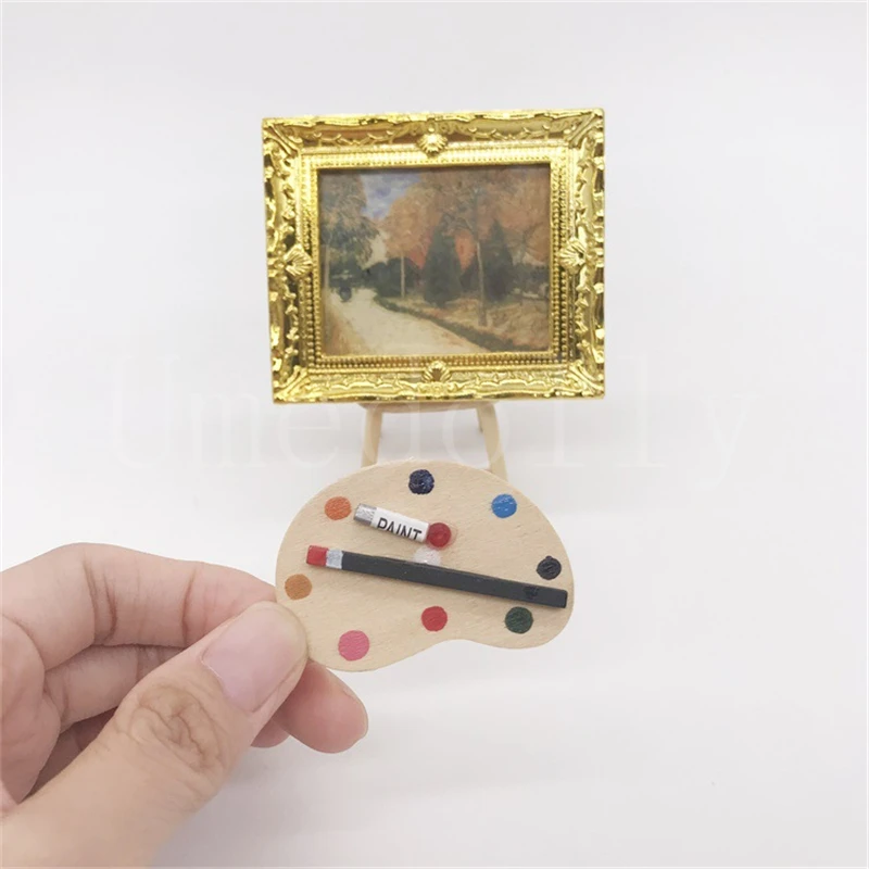 

1PCS 1:12 Dollhouse Miniature Simulation Drawing Board Palette Shooting Props for 1/12 bjd ob Doll Furniture Accessories