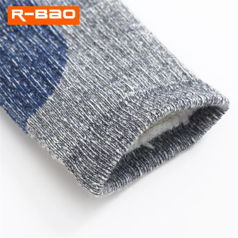 R-BAO Merino Wool Socks Outdoor Skiing Hiking Socks High Quality Terry Thicken Keep Warm Wool Socks for Winter RB3308