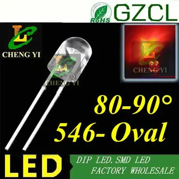 

Oval 5mm light diode 2000-3000mcd no stopper RED 546 dip led 620-625nm 1.8-2.2V(CE&Rosh)