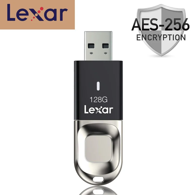 

hot sale Lexar USB 3.0 Flash Drive Fingerprint recognition pendrive F35 Memory stick 128GB pen drive for Laptop desktop computer