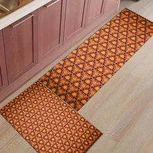 Марокканские геометрические чеки Цветочные градиенты оранжевый 2 шт. коврик на кухню коврики для входной двери аксессуары для ванной набор грязи
