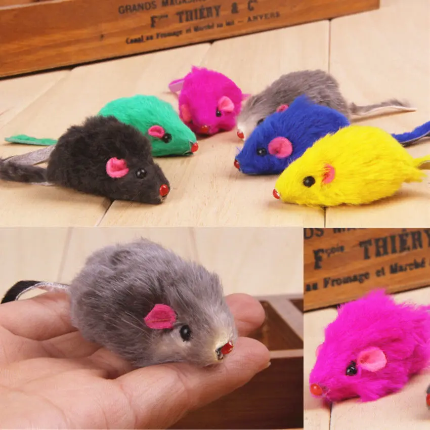 2pcs Kitten Car Play Playing Toys False Mouse in Rat For Pet Cat Funny