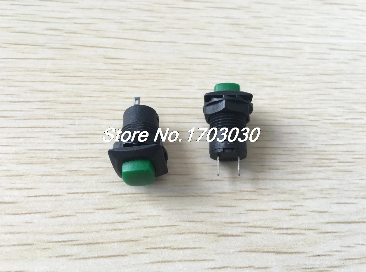 

10 Pcs Green Button Latching Pushbutton Switch SPST AC 125V/3A 1.5A/250V