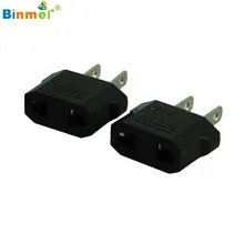 Binmer Superior Quality 2pcs European to American Outlet Plug Adapter EU to US Adapter Jun01
