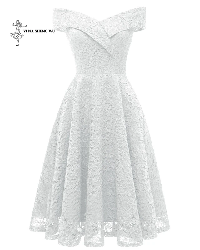 Для женщин Горячая распродажа! высокого качества кружевное платье для принцессы цельное платье в пол с коротким вечерние платье, вечерний наряд клуба Бальные платья - Цвет: White