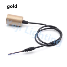 Новинка; дизайнерские шлепанцы; цвет золотой, E27 Edison ретро Красочный держатель лампы с кабелем провода и сцепление на потолке для Люстра аксессуары к осветительным приборам