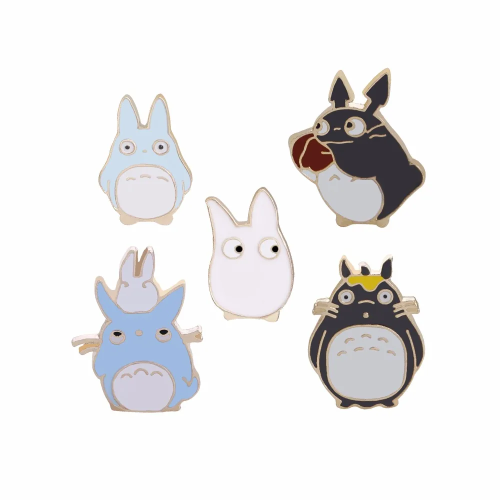 

2018 Hot Cartoon Cute Animal Brooch High Quality 5 style Totoro Brooch Enamel Pin Fashion Denim Jacket Badges Brooches Jewelry