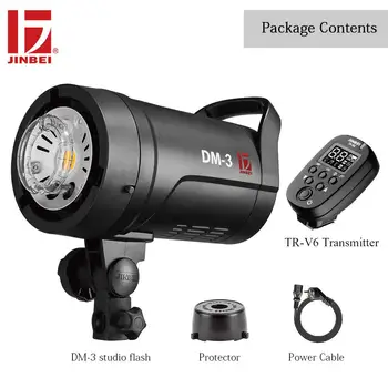 

JINBEI DM-3 300W Compact Studio Photography Flash Kit with TR-V6 Transmitter LED Modeling Lamp 110V 220V Bowens Mount Portrait