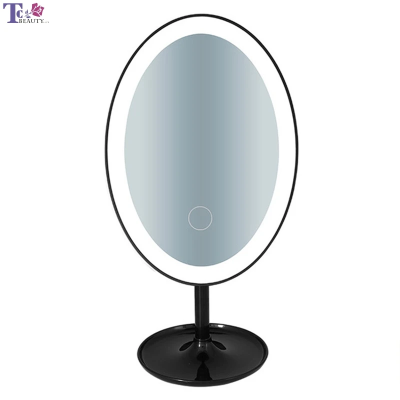 

LED Sensing Lighted Makeup Mirror Portable Vanity Compact Desktop Cosmetic Mirrors Tools Make Up Double-Sided Rotatable Folding