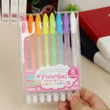 8 цветов/набор картонная коробка ручка цвета воды набор миньонов кисть маркер Хайлайтер для детей канцелярские принадлежности художественные маркеры школьные принадлежности