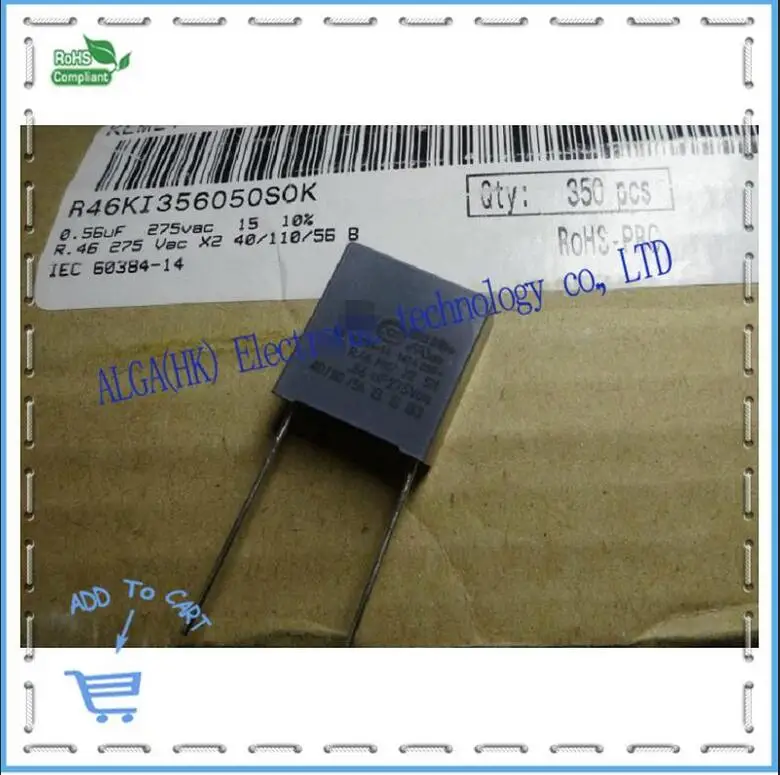 Защитный пленочный конденсатор R46 X2 MKP 0 56 мкФ 560 nf 564/275 vac P = 15 мм|film capacitor|capacitor