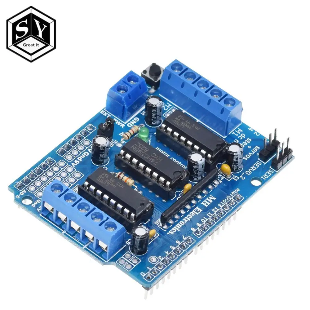 Плата расширения привода двигателя Great IT L293D экран управления Мотором для Arduino 1