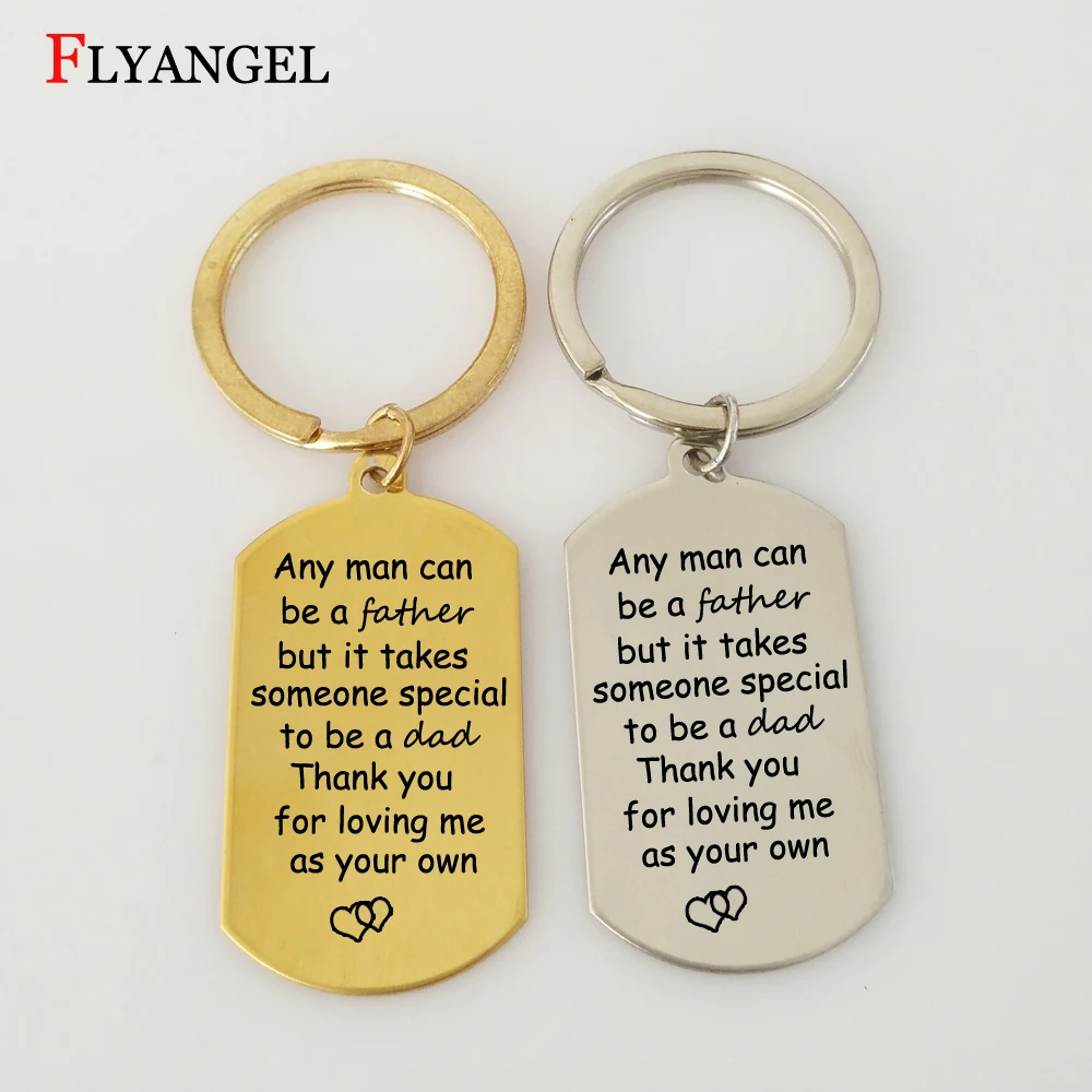 Daddy Key Chain Any man can be a father but it special to dad Thank You Keychain Stainless Steel Keyring Fathers Day Gifts | Украшения и