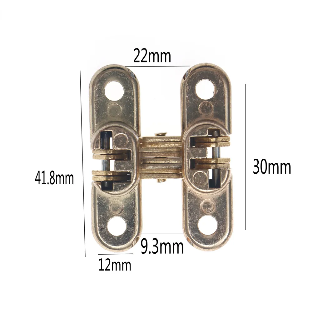 1 piezas Invisible ocultos Cruz puerta bisagra aleación de Zinc oculto bisagras 41,8*22*30mm para puerta plegable hardware de los muebles