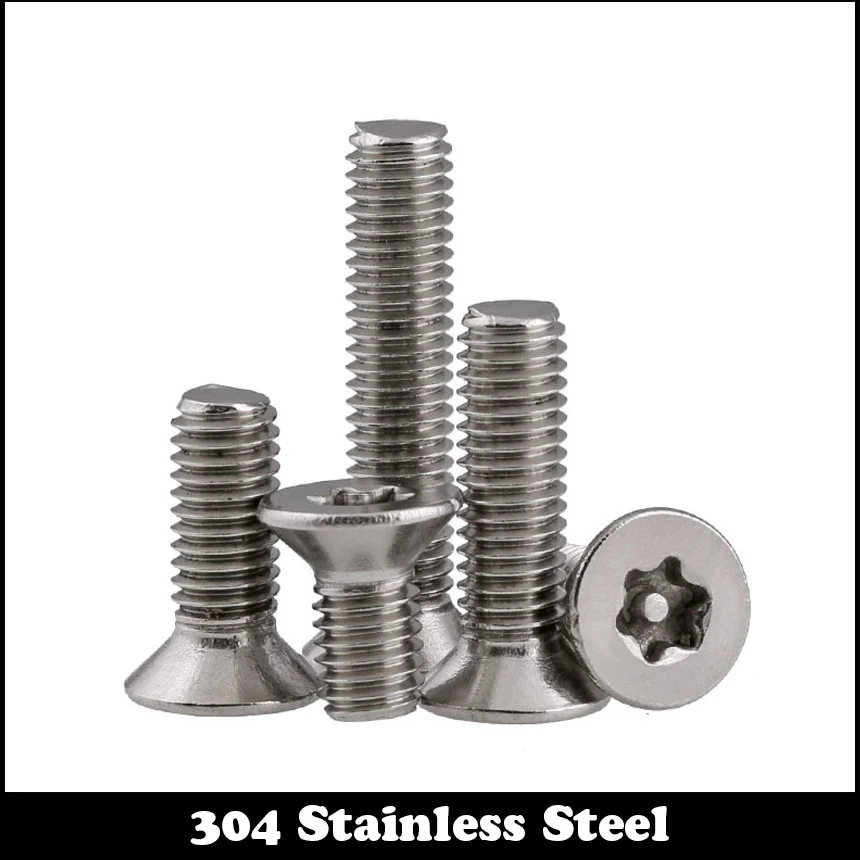 M3 * 4 M3x4 5 M3x5 6 M3x6 8 M3x8 304 нержавеющая сталь Torx Six Lobe Pin потайной плоский CSK головка