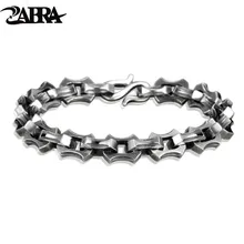 ZABRA Luxury Viking Bracelet Real 925 Sterling Silver Men Bracelet 9mm Wide Vintage Punk Heavy Chain Link Biker Bangle Jewelry ZABRA Luxury Viking Bracelet Real 925 Sterling Silver Men Bracelet 9mm Wide Vintage Punk Heavy Chain Link Biker Bangle Jewelry