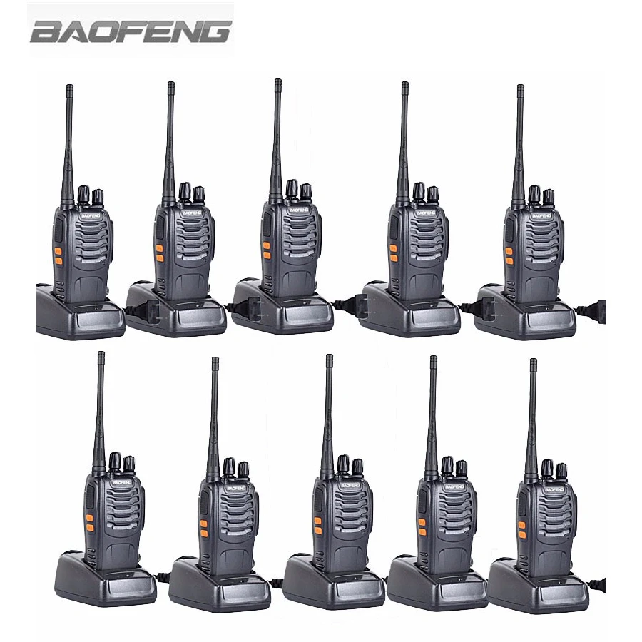 10 шт. BaoFeng рация BF-888 S Черный UHF400-470MHz Ham Портативный двухстороннее радио 5 Вт 16CH