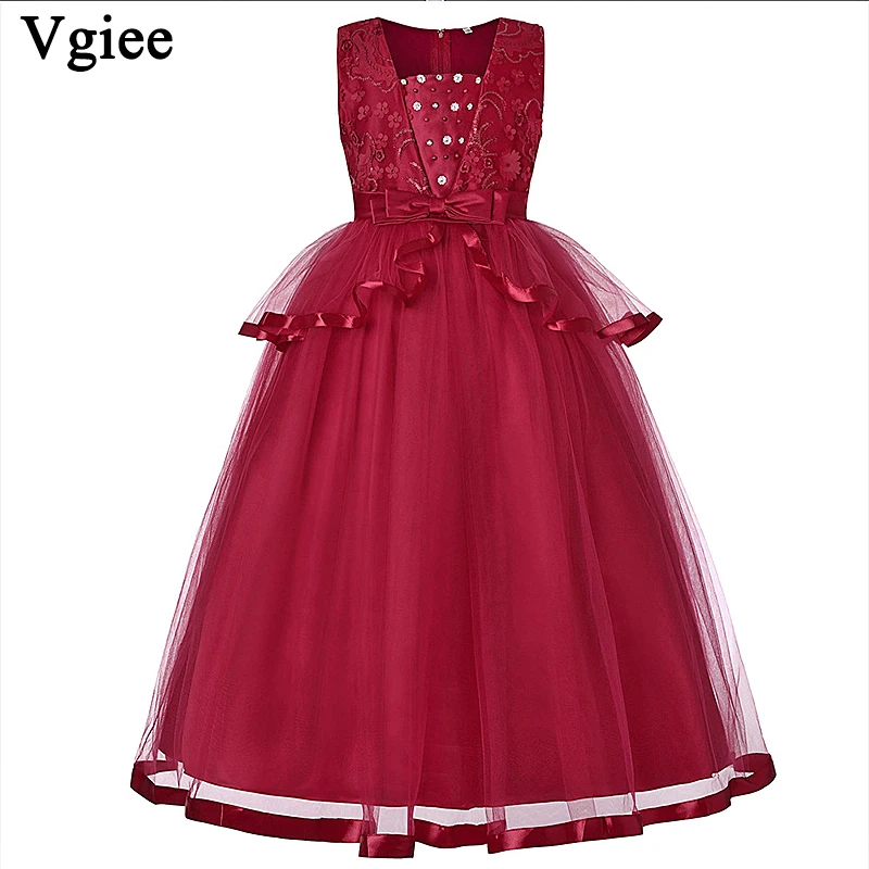

Vgiee Kids Dresses for Girls Christmas Party Princess Dresses for Girls 10 To 12 Years Ankle-Length Party Weddings Dress CC075