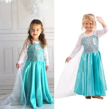 girl dresses baby girl clothes elsa party weddings long sleeves kids clothing princess dress children lace dress for girls