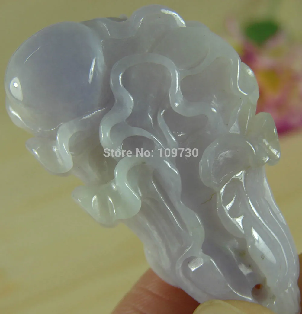 

Jewelr 003495 Certified Lavender Cabbage Ruyi Chinese Natural A Jade Jadeite Pendant