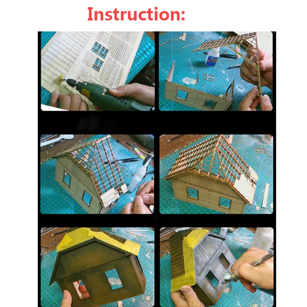 1:35, Деревянный Европейский дом № 2, модель дома в Военном Стиле, 3D головоломка, сделай сам, живопись, развивающие игрушки, подарок для детей
