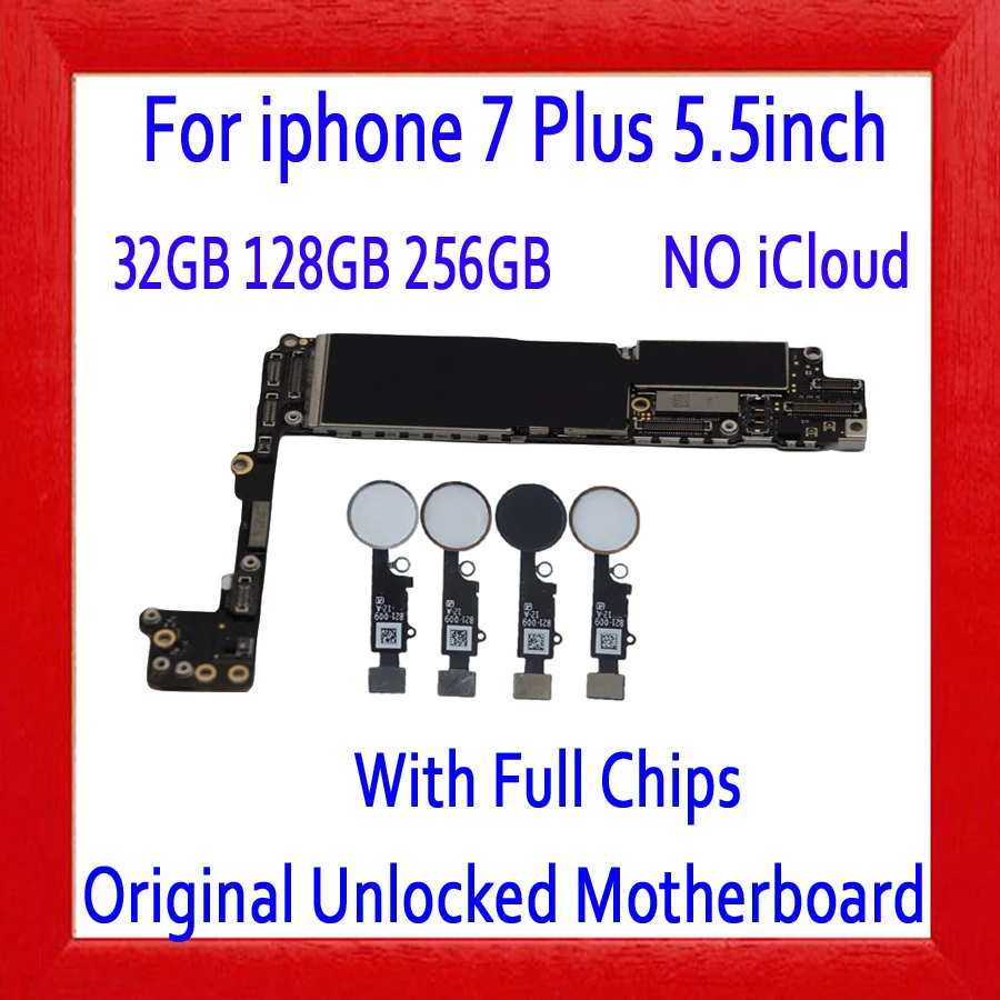 Factory unlocked for iphone 7 Plus font b Motherboard b font without Touch ID With Touch