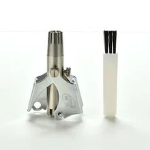 Портативный ручной триммер для волос в носу из нержавеющей стали без аккумулятора, машинка для стрижки волос