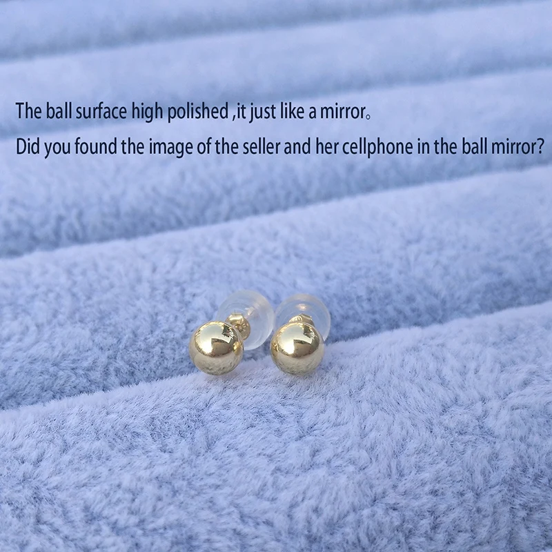 4mm yellow gold ball stud earrings