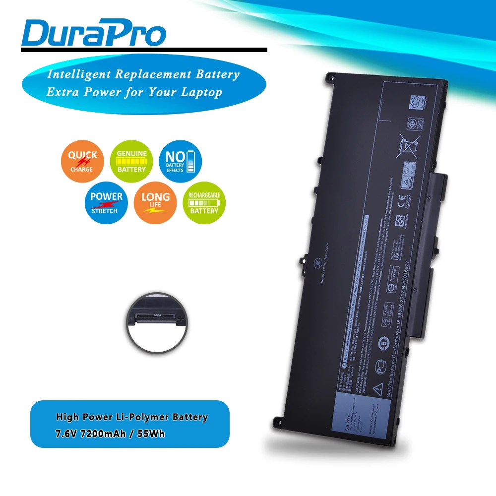 7300Mah Batteria Del Computer Portatile Di Ricambio Per Dell Latitude E7270 J60J5 E7470 Notebook R1V85 451-Bbsx 451-Bbsy 451-Bbsu Mc34Y 242Wd