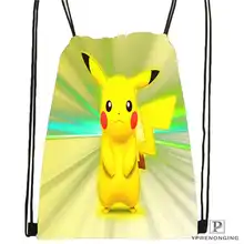 Пользовательские мультфильм-Покемон-Симпатичные@ 02-Drawstring сумка-рюкзак милый рюкзак детский Ранец(черный назад) 31x40 см#180611-01-24