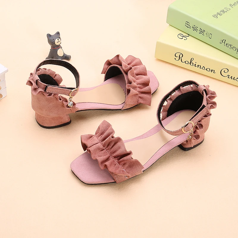 Bekamille/Обувь для маленьких девочек; детские сандалии на каблуке; Летние Удобные босоножки с квадратным носком; модные сандалии