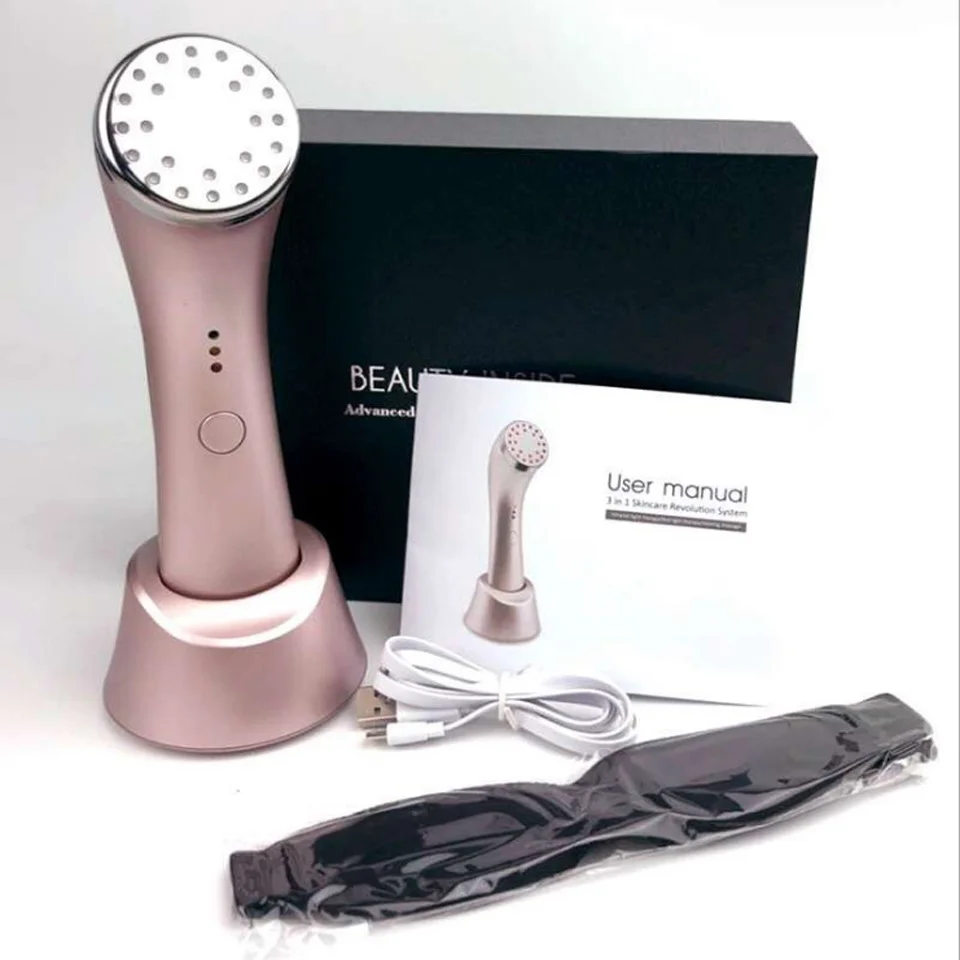 

3 IN 1 Face Spa Beauty Salon Heating Infrared Red Led Photon Light Therapy Nutrient Infusion Face Firming Beauty Massager Device
