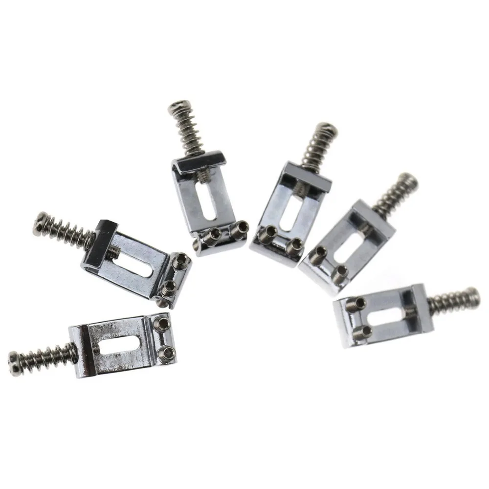 

Set of 6 Replacement Chrome Tremolo Bridge Saddles For Electric Guitar