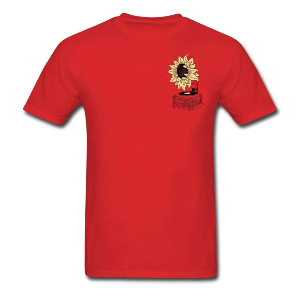 Singing in the sun 2385 Custom Tops Shirts Short Sleeve for Men 100% Cotton Summer Fall O-Neck T Shirt Normal T-Shirt Cute Singing in the sun 2385 Chest red