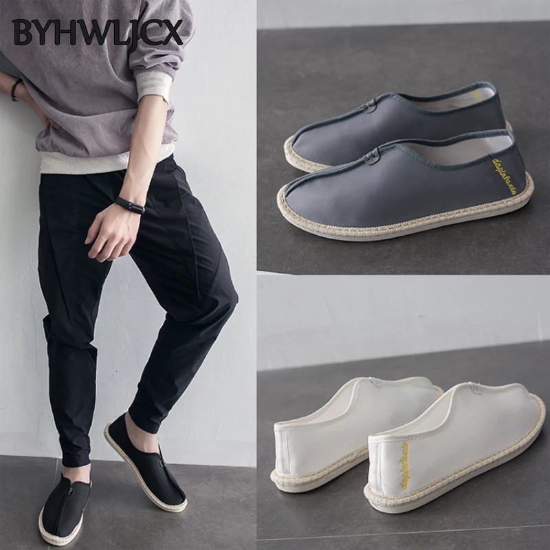 Summer men's shoes fashion breathable casual espadrilles light lazy shoes non-slip flat sneakers for men home daily shoes