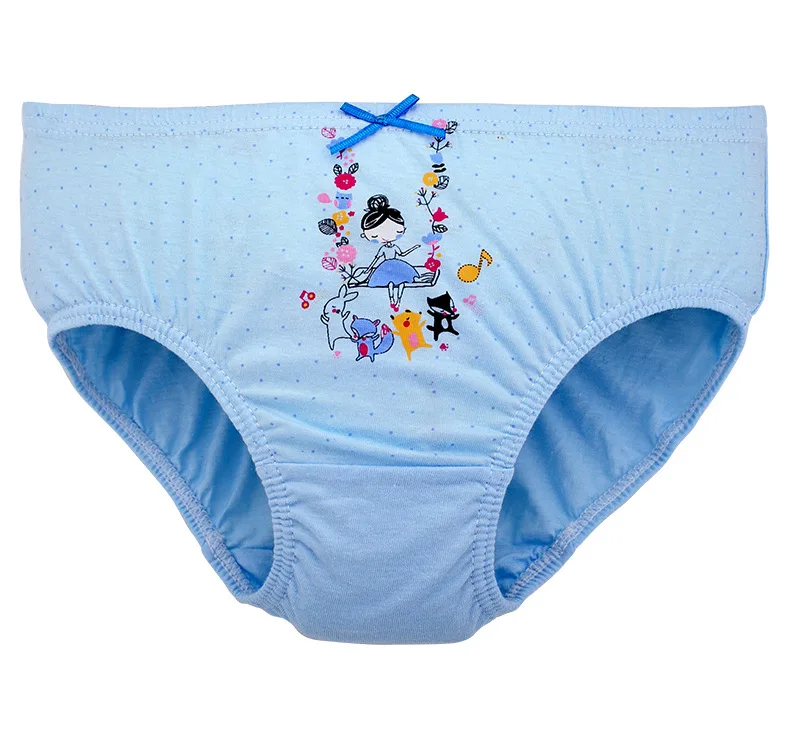 1 pc kids cotton panties Girl Panties female cartoon printed children baby comics pants Bowknot briefs underwear 2 to 12 years