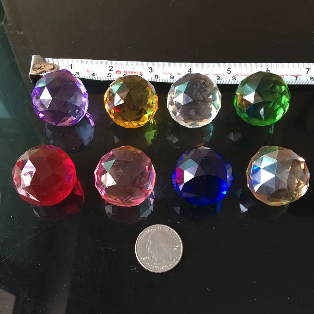

8Pc Lot Rainbow Glass Crystal Chandelier Pendant Craft Art Prism Suncatcher Fengshui Hanging Ornament Fengshui Xms