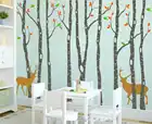 Дерево Наклейки на стены 260x360 см Северный олень, новогодняя елка лес птицы стены стикеры s Наклейка книги по искусству декоративная стена для детского сада для детской комнаты обои - 4