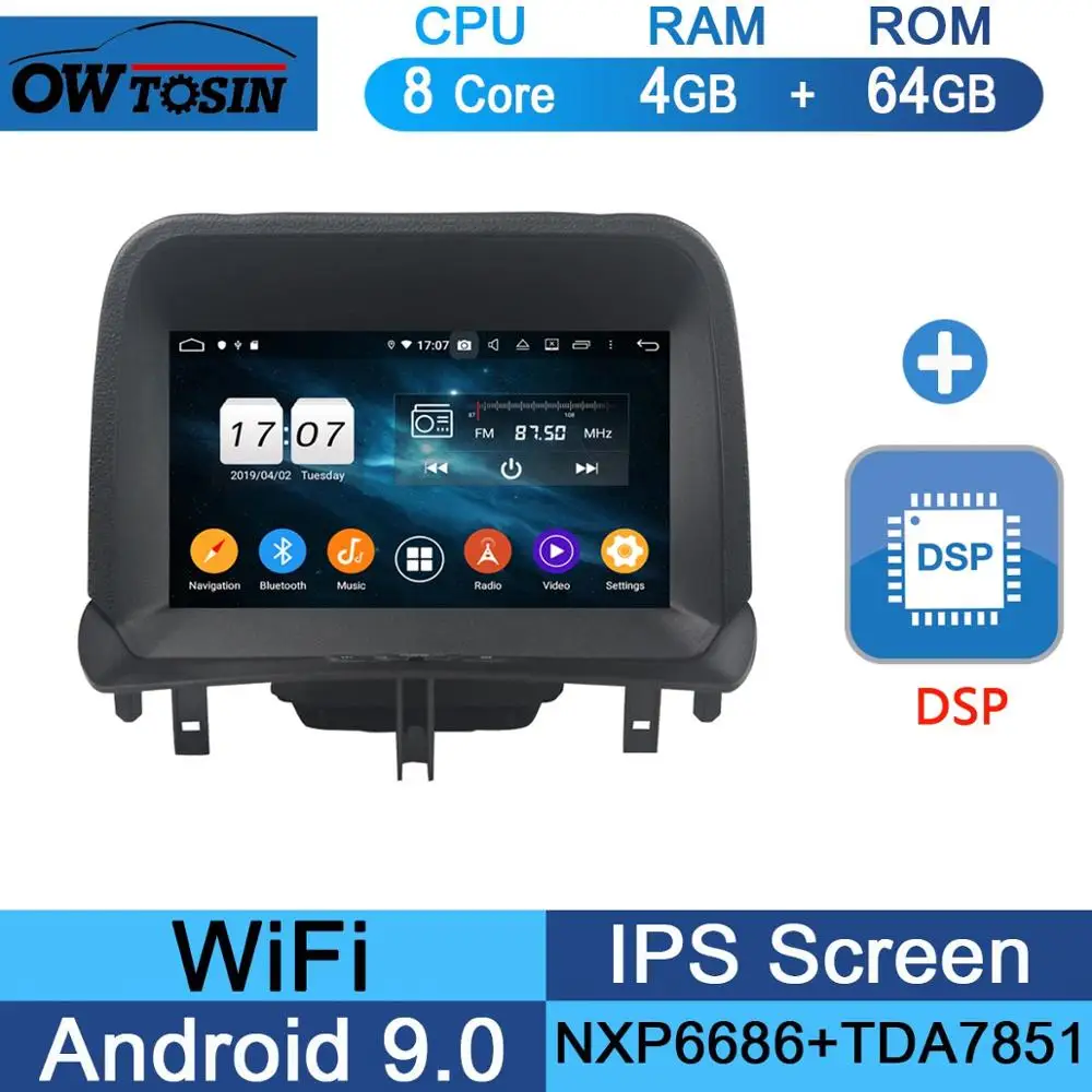8" IPS 1920*1080 8 Core 4G RAM+64G ROM Android 9.0 Car DVD Player For Ford Tourneo Courier DSP Radio GPS - Цвет: 64G DSP