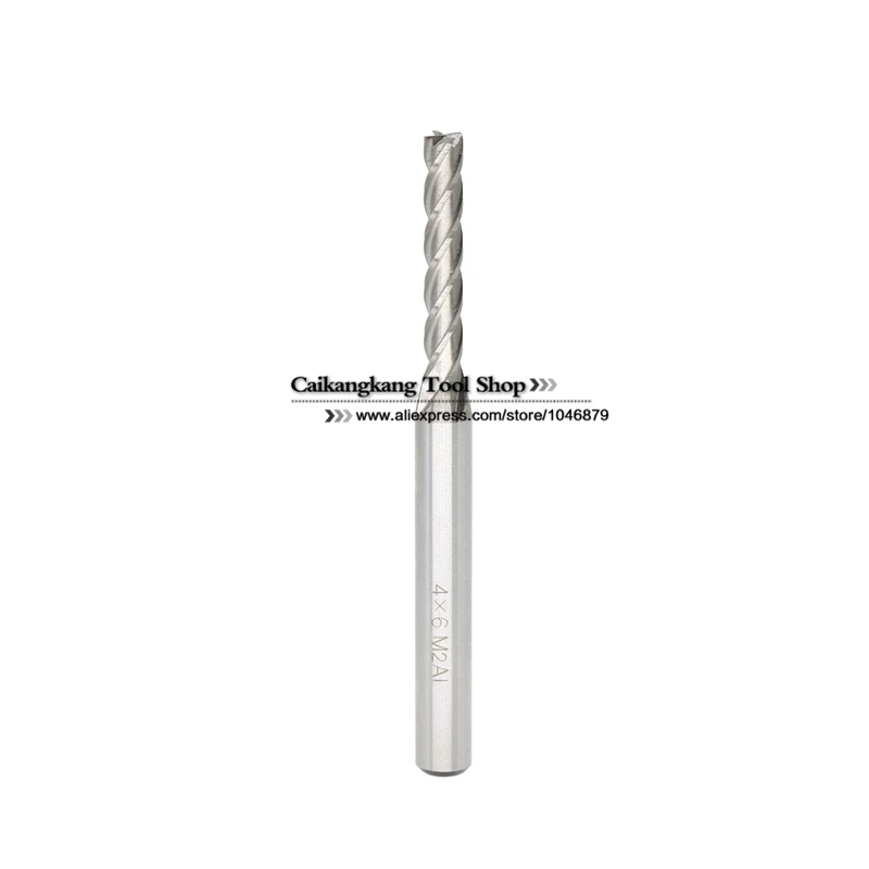 

New 4 Flutes 4F4*6*24*68mm M2AI Dia 4mm End Mill Router Bit Milling Cutter Machine CNC Drill Tool Super-Hard High Speed Steel